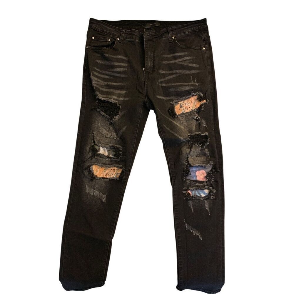 AMIRI distressed jeans black men's size 38